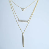 925 Silver Micro Pave CZ Layer Necklace