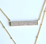925 Silver Micro Pave CZ Layer Necklace