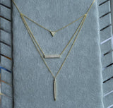 925 Silver Micro Pave CZ Layer Necklace