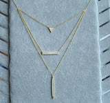925 Silver Micro Pave CZ Layer Necklace