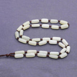 Natural Hetian Jade Beads Lanyard Necklace Retro Jewelry for Women Men
