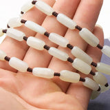Natural Hetian Jade Beads Lanyard Necklace Retro Jewelry for Women Men