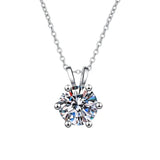 1CT Moissanite Necklace 925 Sterling Silver Lab Diamond Pendant
