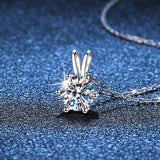1CT Moissanite Necklace 925 Sterling Silver Lab Diamond Pendant