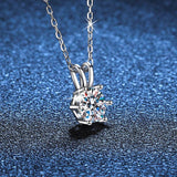 1CT Moissanite Necklace 925 Sterling Silver Lab Diamond Pendant