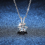 1CT Moissanite Necklace 925 Sterling Silver Lab Diamond Pendant