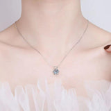 1CT Moissanite Necklace 925 Sterling Silver Lab Diamond Pendant