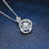 1CT Moissanite Pendant For Women Diamond Necklace S925 Sterling Silver