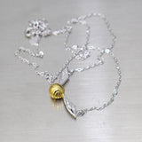 925 Silver Golden Snitch Pendant Necklace Wing Charm Quidditch Snitch Necklace