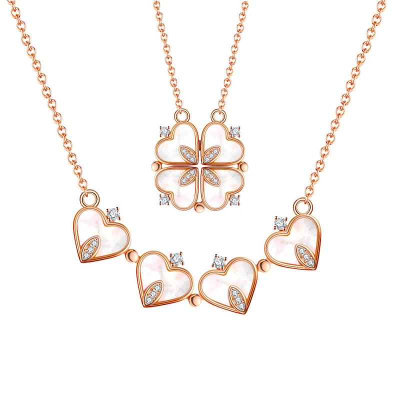 Heart Pendant Silver Necklace for Women