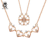 Heart Pendant Silver Necklace for Women