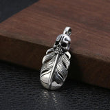 S925 Silver Skulls & Feathers Hip-Hop Pendant