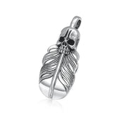 S925 Silver Skulls & Feathers Hip-Hop Pendant