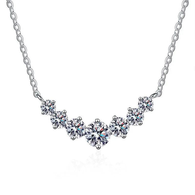 Moissanite Necklace 925 Sterling Sliver18k Plated Necklaces