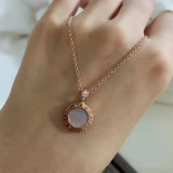 S925 Sterling Silver Double-Sided Necklace Pendant Jewelry