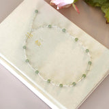 Natural Jade 925 Sterling Silver Necklace Ladies Jewelry