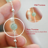 Natural Jade 925 Sterling Silver Necklace Ladies Jewelry