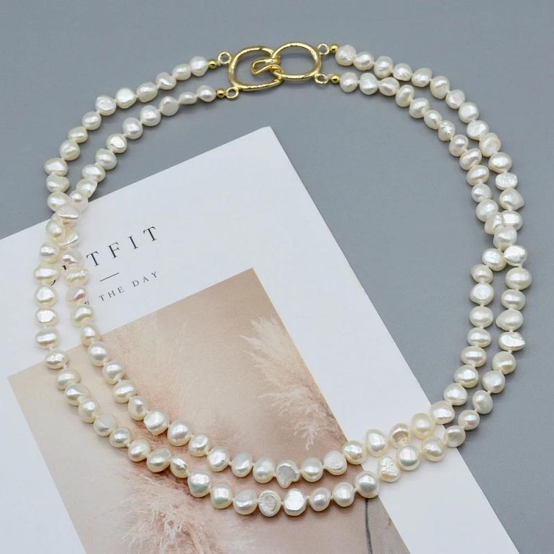 Natural Freshwater Pearl Double Layer Necklace