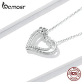 Silver Heart Butterfly 925 Silver Necklace Women Choker Anniversary Jewelry