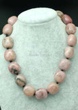 Rhodonite Pink Baroque 18-22mm Necklace 17 Inch