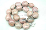 Rhodonite Pink Baroque 18-22mm Necklace 17 Inch