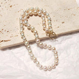 Baroque Pearl Choker Necklace 925 Sterling Silver Boho Collier Women Jewelry