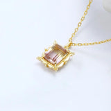 Vintage Ametrine Pendant Necklace 925 Silver Plated
