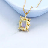 Vintage Ametrine Pendant Necklace 925 Silver Plated