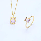 Vintage Ametrine Pendant Necklace 925 Silver Plated