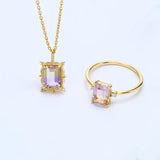 Vintage Ametrine Pendant Necklace 925 Silver Plated