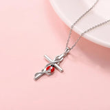 925 Silver Cross Ladybug Necklace for Women Religious Pendant