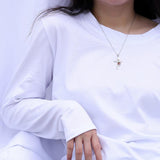 925 Silver Cross Ladybug Necklace for Women Religious Pendant