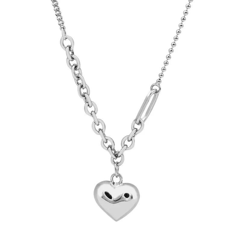 TrustDavis 925 Sterling Silver Heart Chain Pendant Necklace Wedding Jewelry