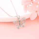 Celtic Knot Butterfly Urn Necklace 925 Sterling Silver Cremation Keepsake