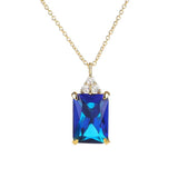 Tanzanite Zircon Pendant Necklace S925 Sterling Silver Cubic Zirconia