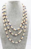 Baroque Pink Freshwater Pearl Necklace 7-8mm 65in