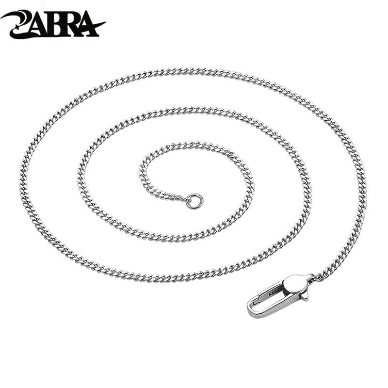 925 Silver Necklace Men's Cuban Chain Thin Horsewhip Chain