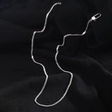 925 Silver Necklace Men's Cuban Chain Thin Horsewhip Chain