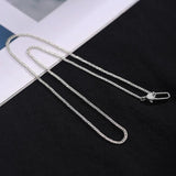 925 Silver Necklace Men's Cuban Chain Thin Horsewhip Chain