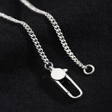 925 Silver Necklace Men's Cuban Chain Thin Horsewhip Chain