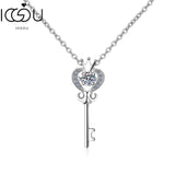 925 Silver Moissanite Wedding Necklace Key Pendant