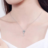 925 Silver Moissanite Wedding Necklace Key Pendant