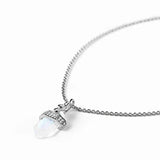 925 Silver Hexagon Moonstone Pendant Necklace