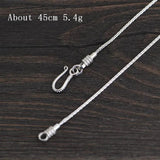 925 Sterling Silver Horsewhip Chain Necklace Punk Jewelry