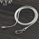 925 Sterling Silver Horsewhip Chain Necklace Punk Jewelry