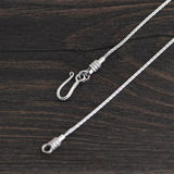 925 Sterling Silver Horsewhip Chain Necklace Punk Jewelry