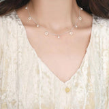 Natural Freshwater Pearl Necklace 925 Sterling Silver Jewelry Wedding