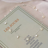 Natural Freshwater Pearl Necklace 925 Sterling Silver Jewelry Wedding