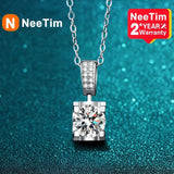 2ct D Moissanite Necklace 925 Sterling Silver Chain with Certificate