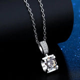 2ct D Moissanite Necklace 925 Sterling Silver Chain with Certificate